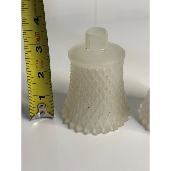 VTG Frosted Glass Diamond Point Votive Peg Candle Holders – Set of 2 Sconce Cups - Picture 7 of 7